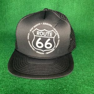 Vintage San Sun Route 66 Black Mesh Trucker Cap